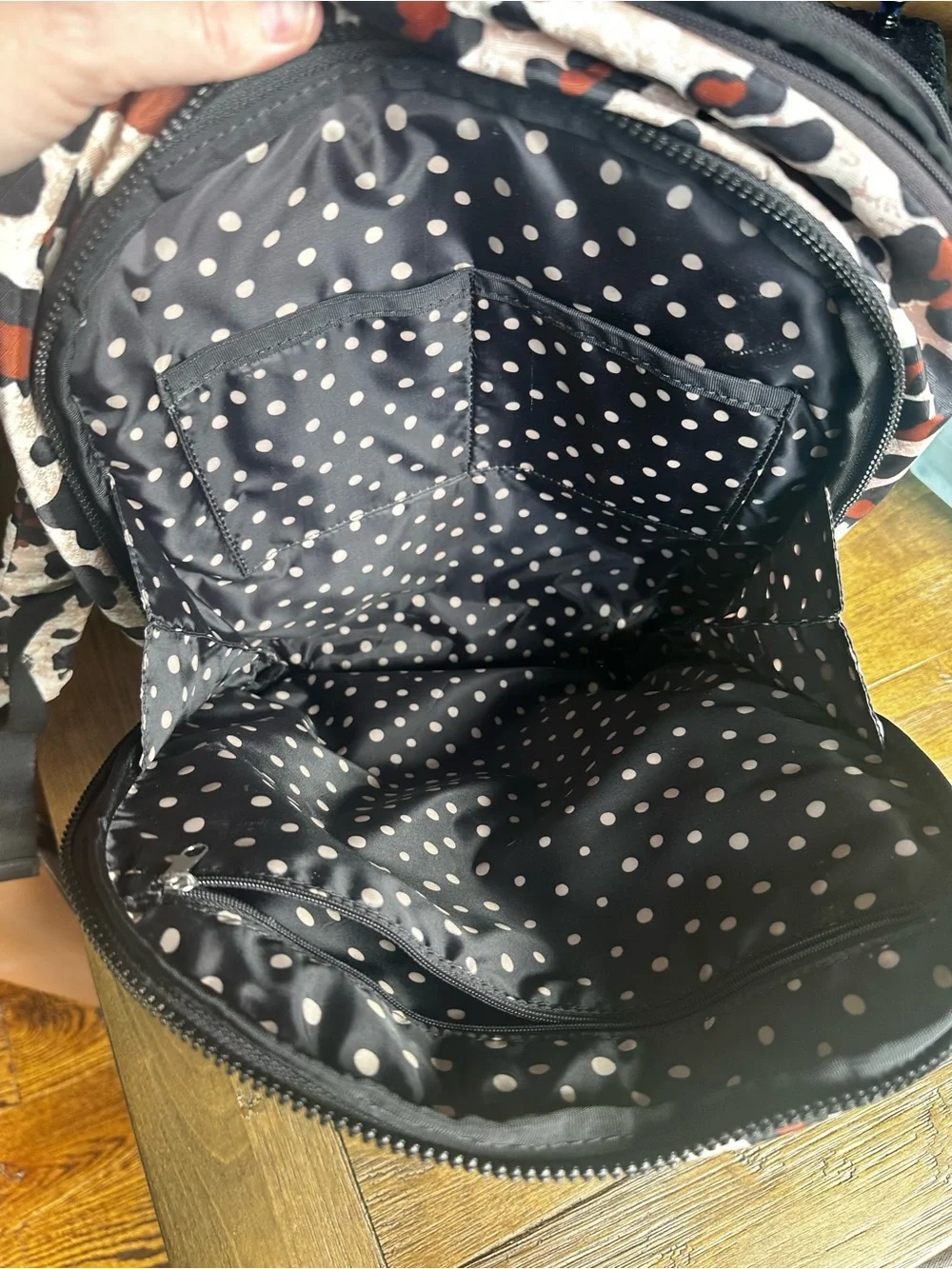 Brighton Leopard Print Backpack - Black & Brown Spots